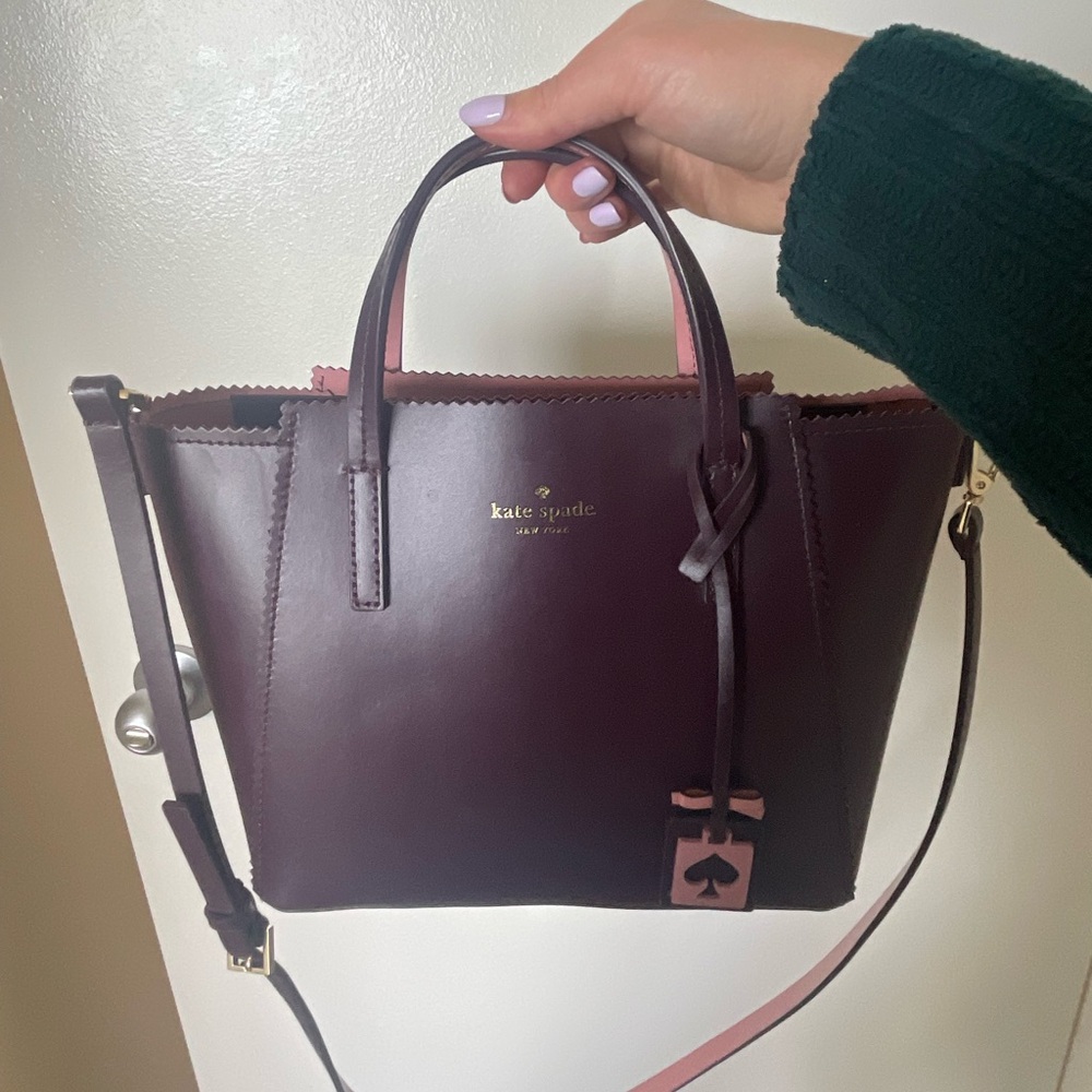 Kate Spade deep plum satchel purse (barely used)
